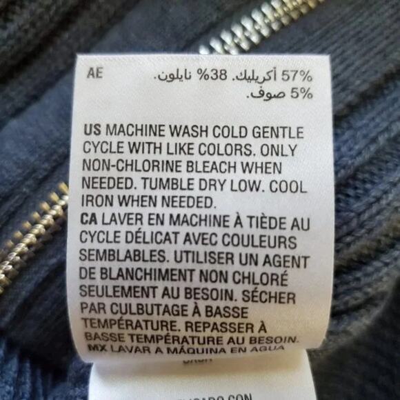 INC Waffle Knit Sweater Top Womans Size PS Blue Side-Zip Long Sleeve NEW - Picture 8 of 8